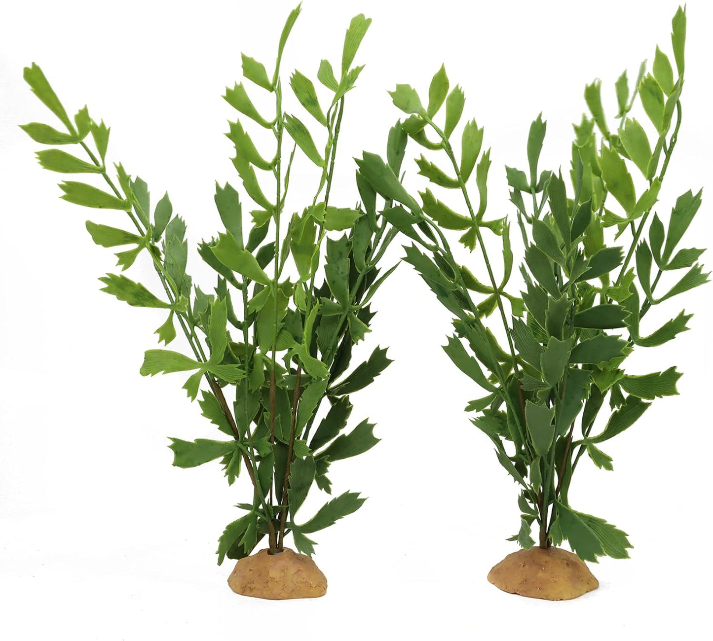 JIHAQUA Lifelike Reptile Tank Plant Decor - Realistic Artificial Plastic Plant for Terrariums and Pet Enclosures (Style D 2 Pack)