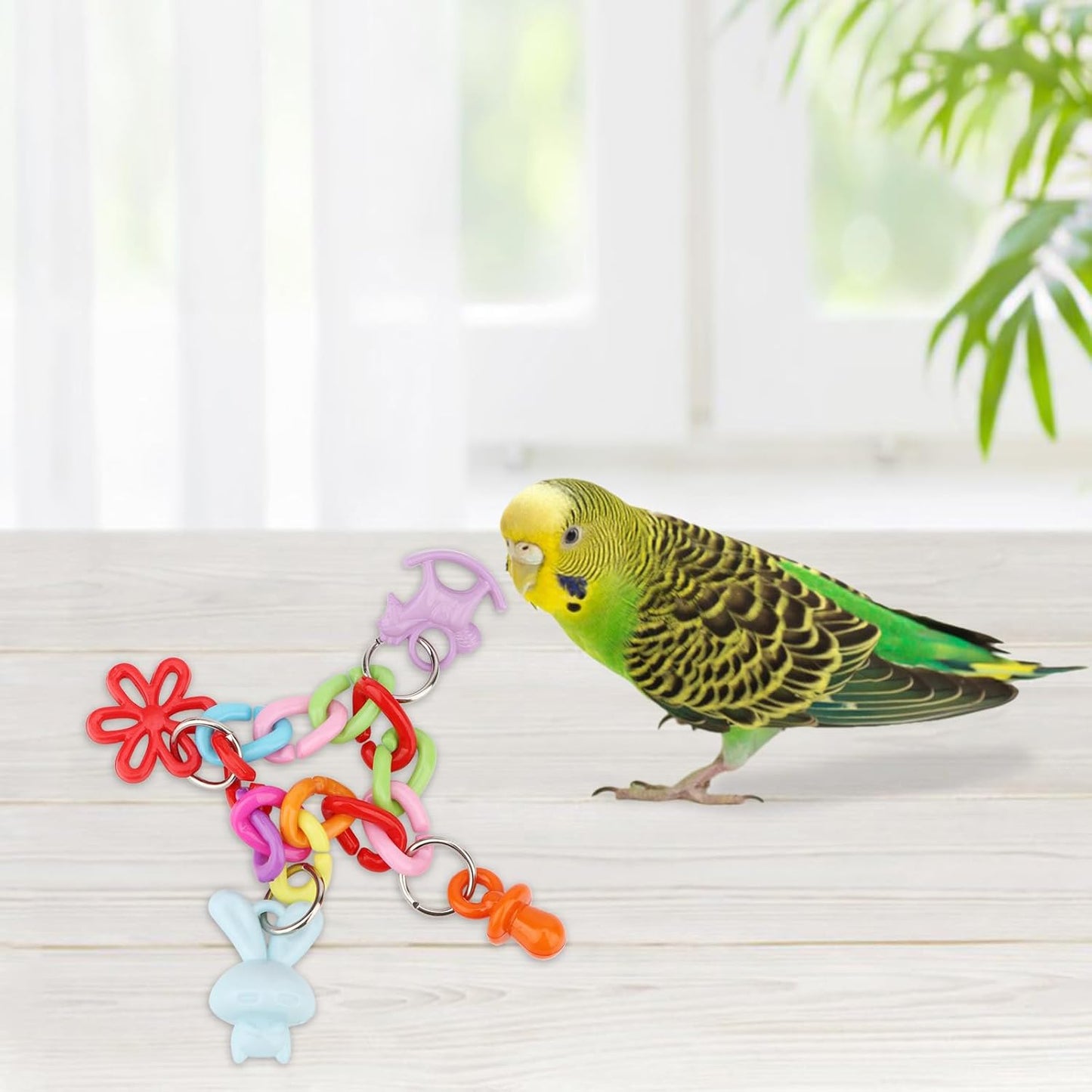 Hypeety Bird Parrot Foot Toy Chewing Swing Bite Toy Plastic Parrot Toys Bird Toys Macaw Toys for Lovebirds Conures Caiques Sun Parakeet Cockatiel Budgie