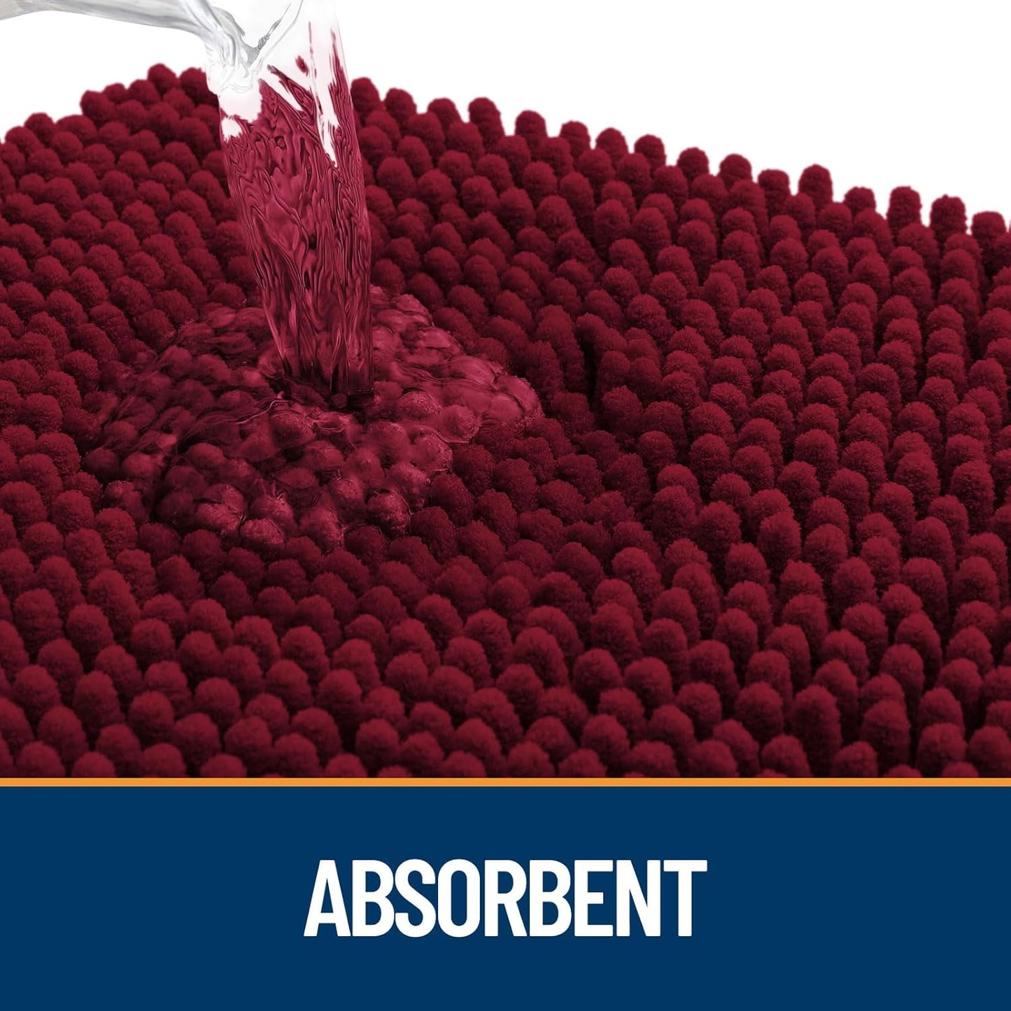 OLANLY Door Mat for Muddy Dog Paws 59x35, Ultra Absorbent Chenille Mud Doormat with Paw Print Design, Non-Slip Washable Doormat for Indoor Entryway, Quick-Dry Pet Bed Mats for Dirty Dogs, Burgundy