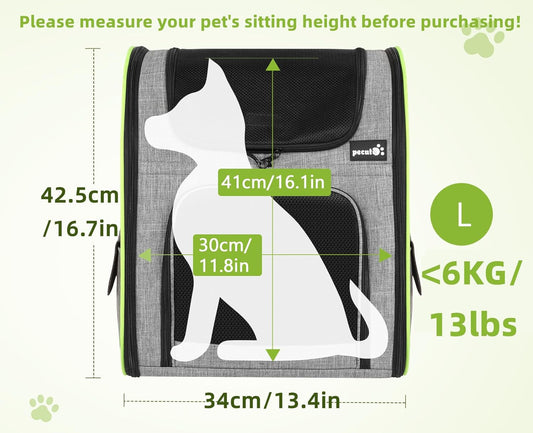 Pecute Cat Carrier Backpacks, Expandable Cat Backpack with Shade Cover, Breathable Mesh, Pet Carrier Backpack for Cats Small Dogs Puppies, Dog Carrier Backpack Great for Travel Hiking Camping Outdoor