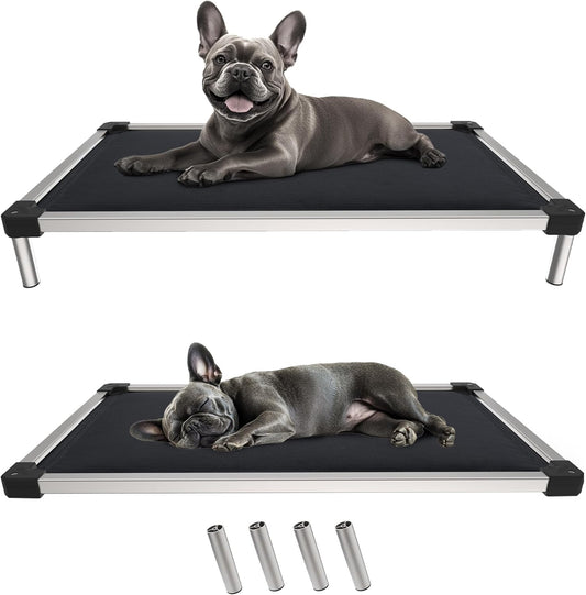 FXW TitanNest Chew-Proof Elevated Dog Bed, Raised Cot for Indoor/Outdoor/Camping Use, Durable & Washable Padded Pet Bed for Extra-Small Dogs, 29.0" L x 18.0" W x 4.5" H, Black