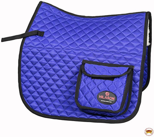 HILASON Western Horse Luxury Quilted Saddle Pads with Pockets | Pad