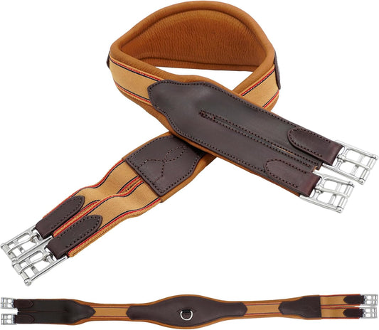 Jeereal Leather Horse Girth for English Saddles, Premium Jumping and Training Equestrian Equipment
