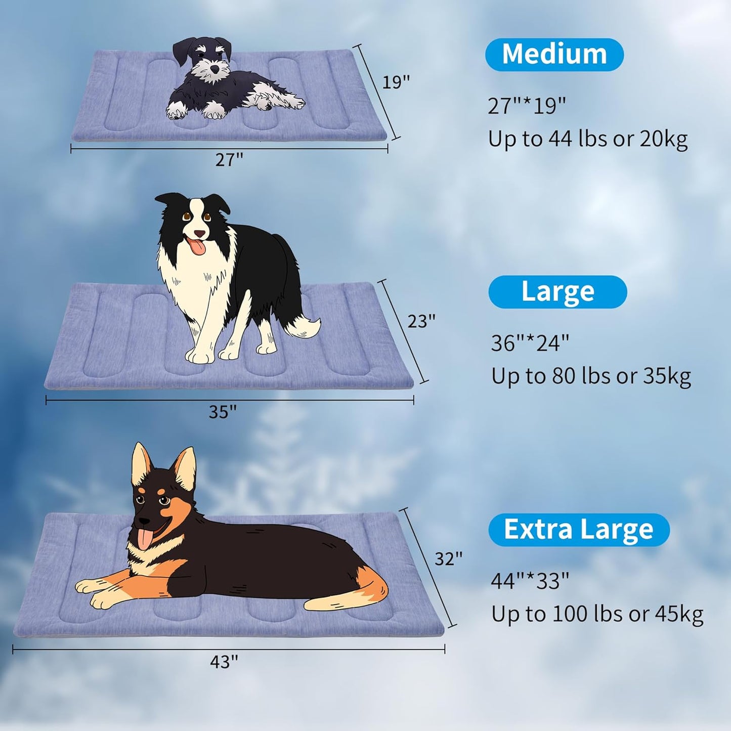 Cooling Mat for Large Dogs - Double-Sided Waterproof & Cool, Q-MAX>0.47, Portable Dog Cooling Mat for Summer. (M (28''x20''))