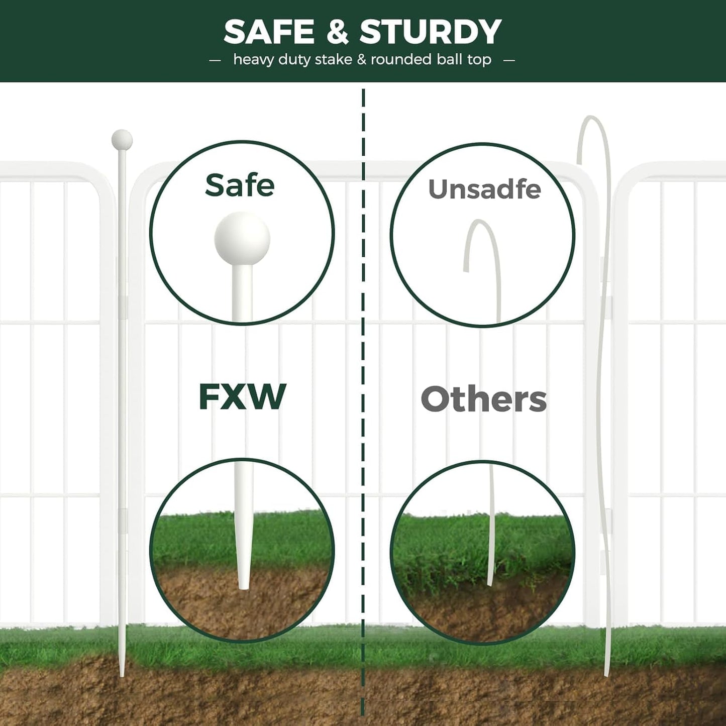 FXW Rollick Unleashed Dog Playpen for Indoor, Yard, RV Camping, 32 inch 24 Panels for Small and Medium Dogs, White│Patented