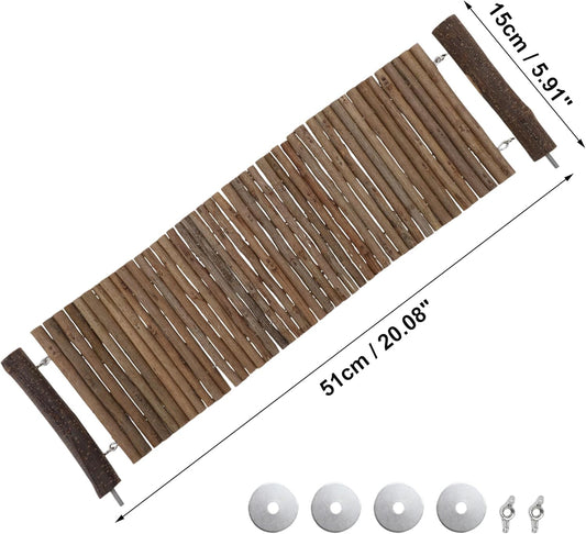 Hamster Bridge,Rat Long Bendy Bridge Wooden Climbing Ladder Cage Accessories for Syrian Hamster Gerbil Mouse Rat, 20.08" L x 5.91" W