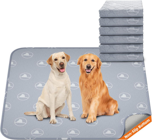 PJYuCien Washable Pee Pads for Dogs 6 Pack, 36" x 36" Reusable Pee Pads for Dogs, Leak-Proof Pet Training Pads, Puppy Pads for Non-Slip, Designed for Dog Pen, Whelping Pad, Potty Training (Grey)