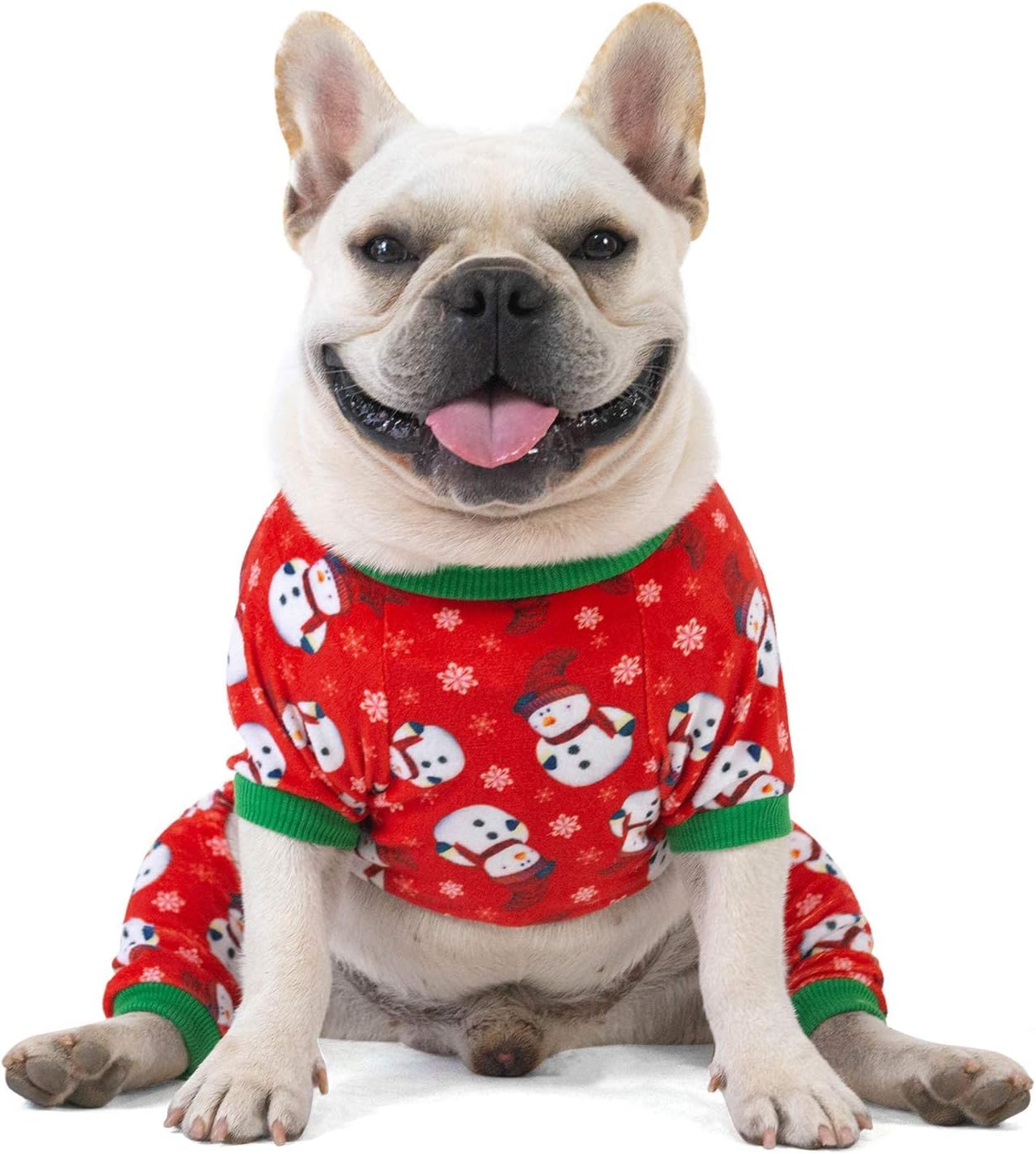 CuteBone Dog Christmas Pajamas Puppy Onesies Small Dogs Soft Pjs Coat Cat Apparel Comfy Pet Clothes Outfit Doggie Bodysuit P136S