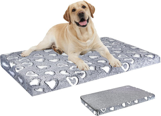 VANKEAN Stylish Dog Bed for Crate - Reversible Cool & Warm, Waterproof Inner, Firm Support, Machine Washable, XXL to Small, Grey