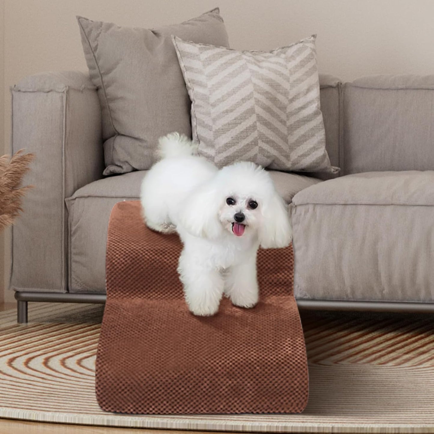 Dog Stairs for Small Dogs - High Density Foam Pet Steps, Extra Wide Dog Ramp with Non-Slip Bottom for High Beds, Couch and Sofa, Best for Dogs Injured, Older Doggy Cats
