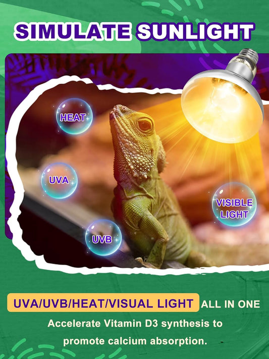 Heat Lamp Bulb, 160 Watt Full Spectrum UVA UVB Reptile Heat Bulb, Basking Spot Light, Simulate Natural Sun Light for Reptile and Amphibian