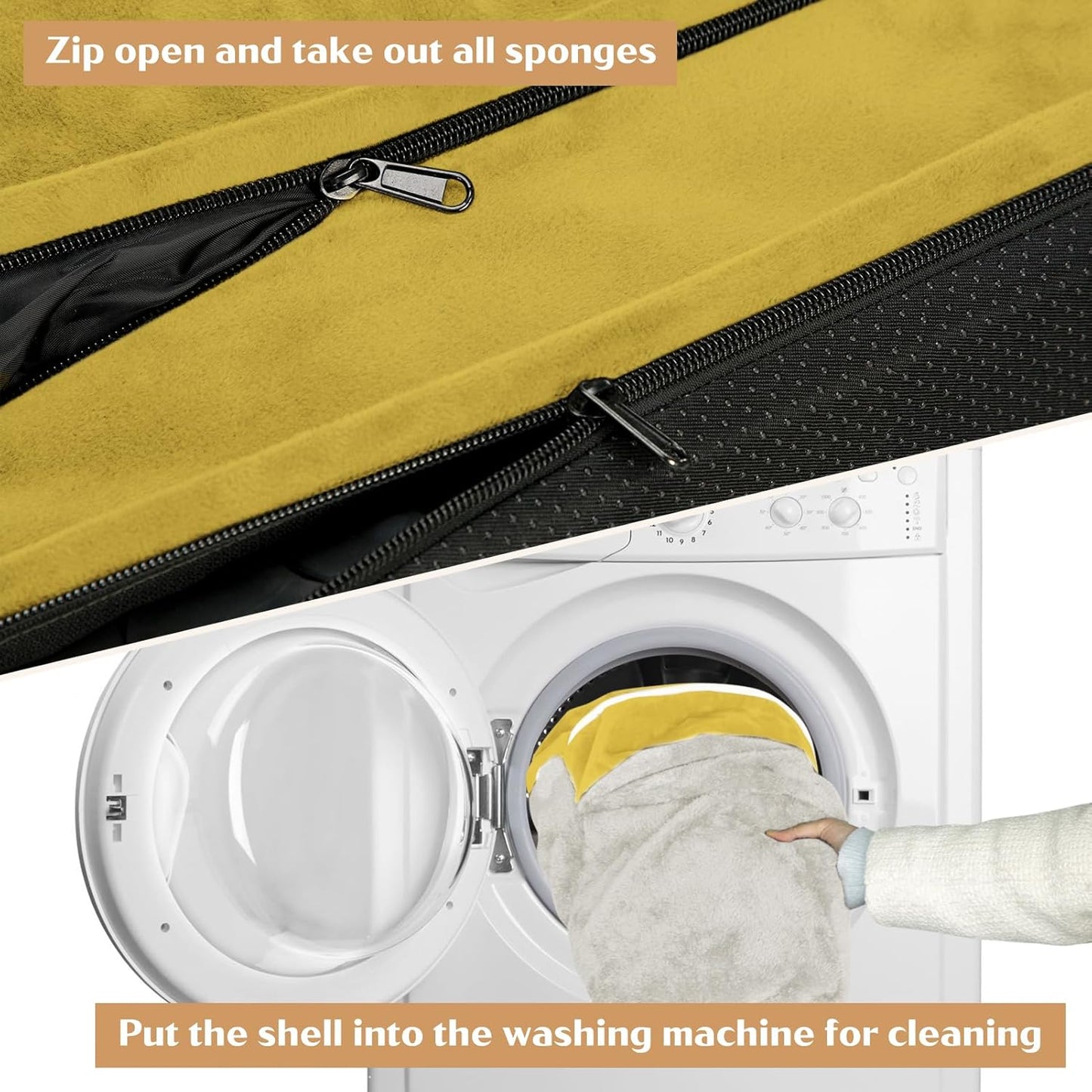 Comfort Expression Small Dog Beds Waterproof Orthopedic Foam Dog Sofa Beds for Small Dogs Comfy Pet Bed with Washable Removable Cover & Non-Slip Bottom(X-Small,Spicy Mustard)