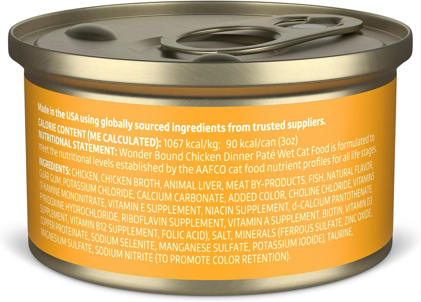 Amazon Brand - Wonder Bound Wet Cat Food, Paté, No Added Grain, 3 oz cans, Pack of 24 (Chicken)