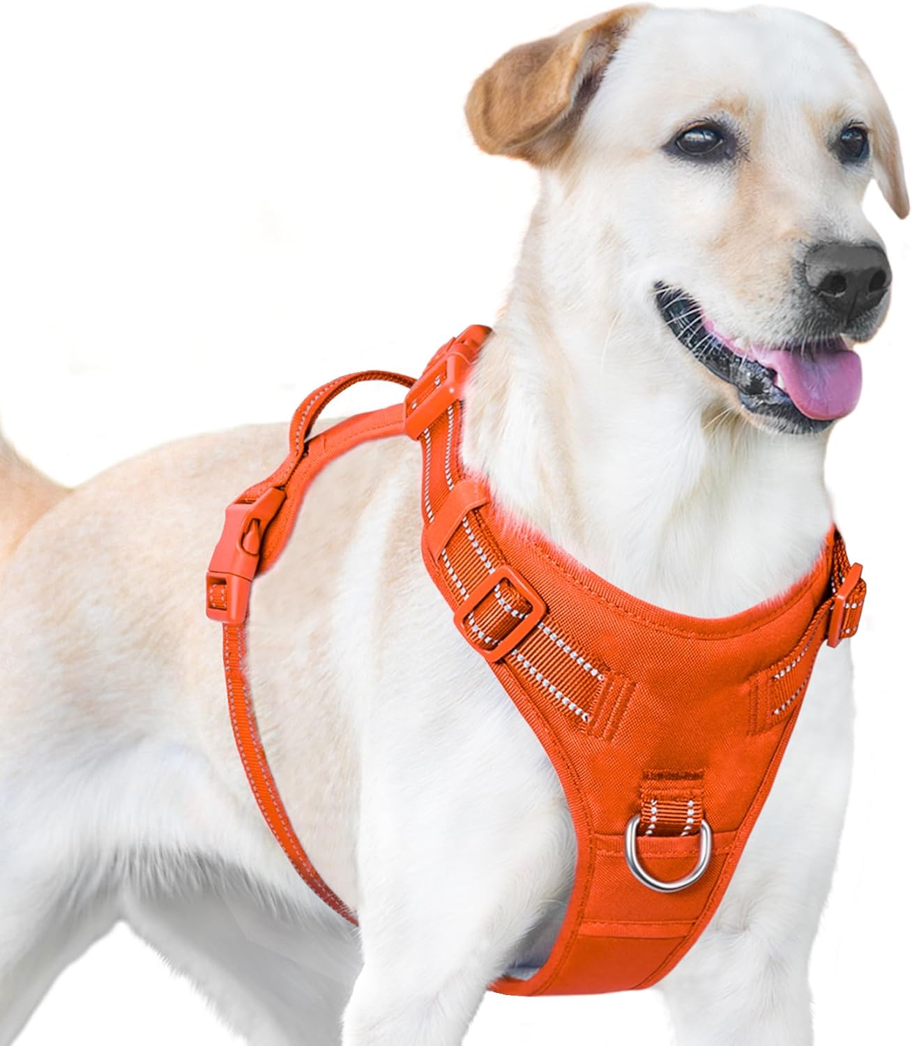 No Pull Dog Harness, Reflective Puppy Vest for Small Medium Large Sized Dog(Orange,L)