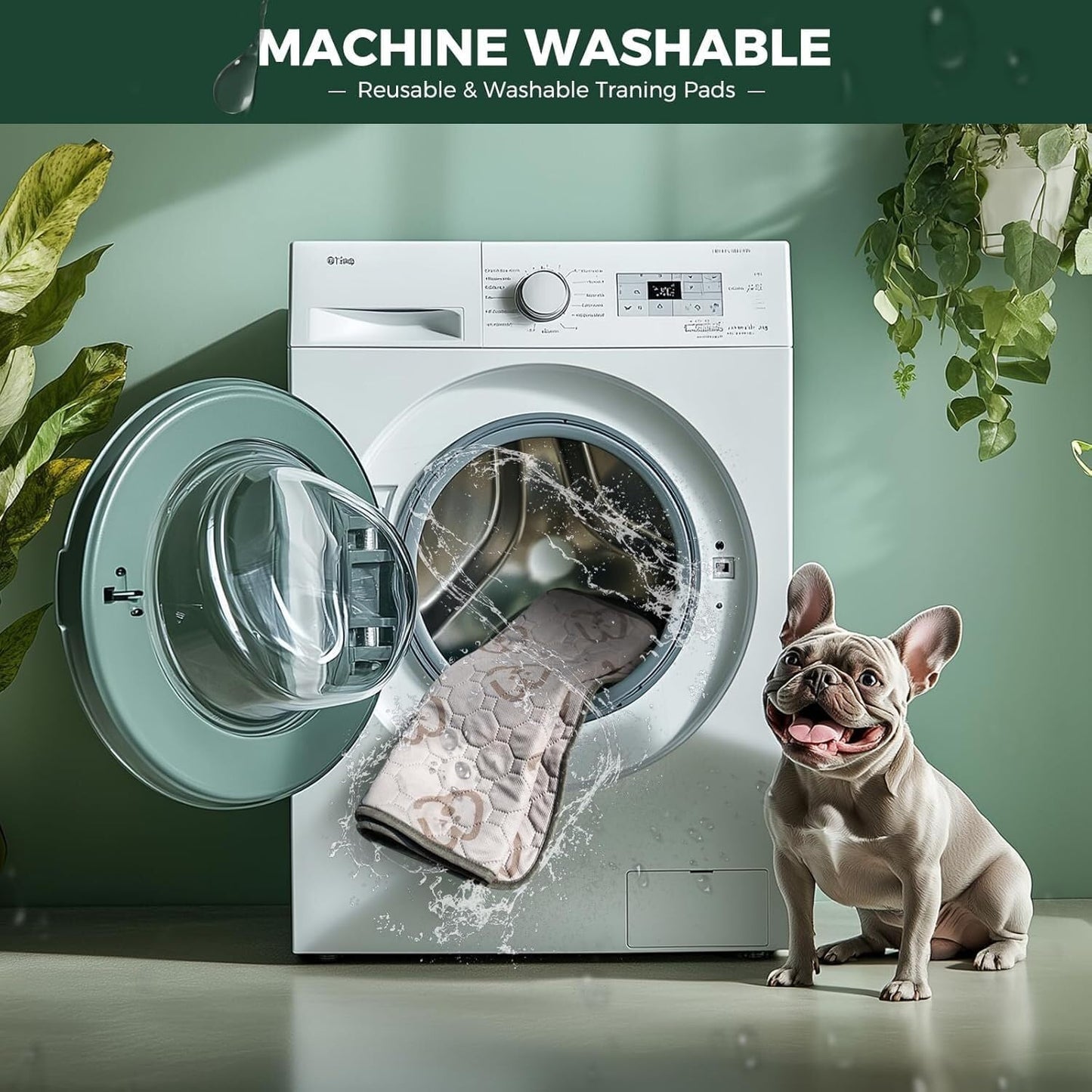 FXW Washable Pee Pads for Dogs, Puppy Pads with Super Absorbent, Specifically Designed for Whelping Box, 36" Round, Khaki, 1 Pack