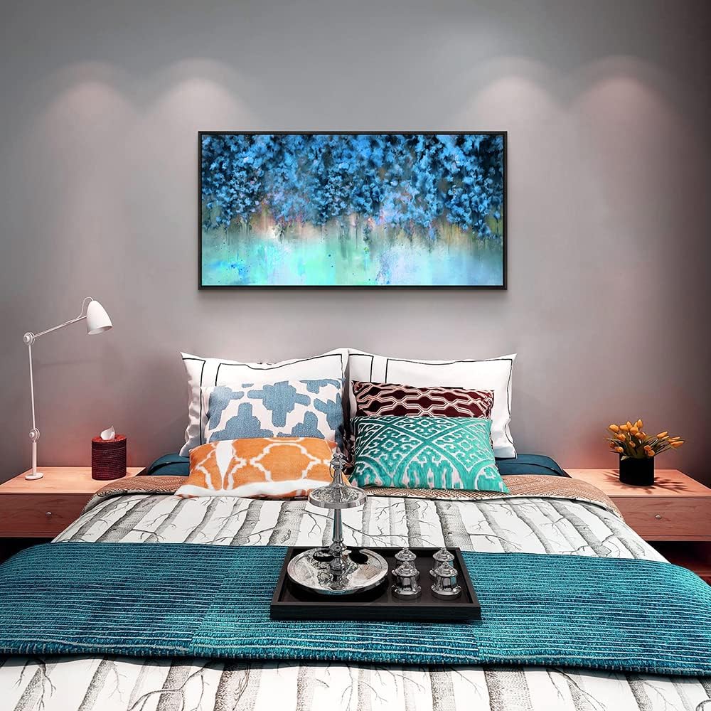 Framed Abstract Canvas Wall Decor For Living Room Wall Decorations For Bedroom Modern Office Wall Decorations Blue Fashion Pictures Artwork Bathroom Canvas Art Prints Kitchen Home Decor 20" X 40"