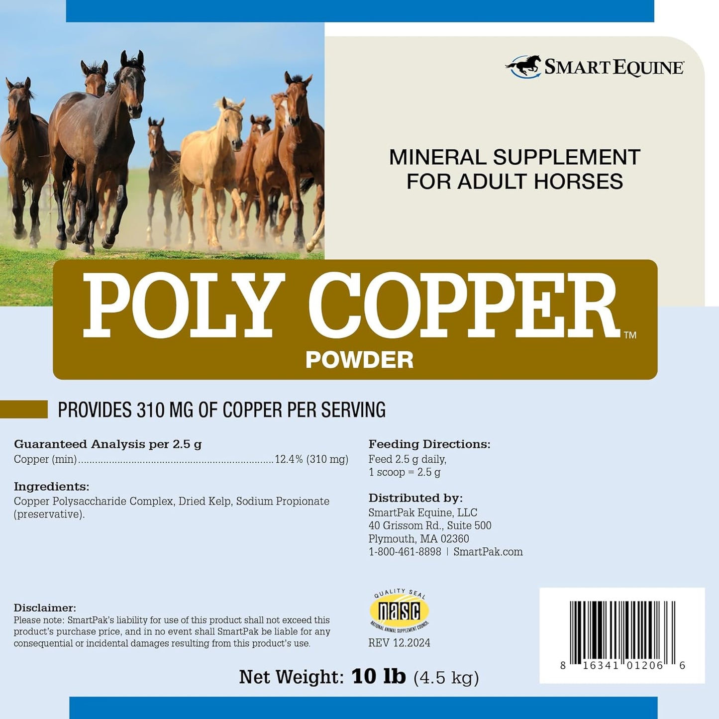 Uckele by SmartEquine Poly Copper | Equine Horse Coat Supplements for Skin | Vitamins & Minerals Supplements for Horses Bones and Metabolism | 10 lb Bag