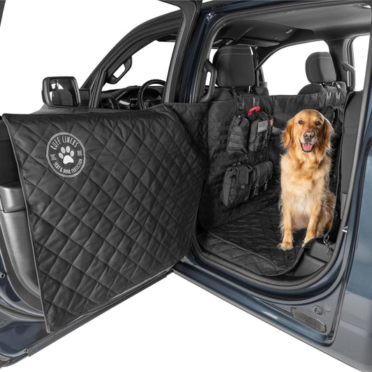 XL Floor Cover with Door Protection and Tactical MOLLE System - As Seen on Shark Tank - Fits Full-Size Crew Cab Trucks with Fold Up Seats, Waterproof & Machine Washable – XL Dog Hammock for Truck