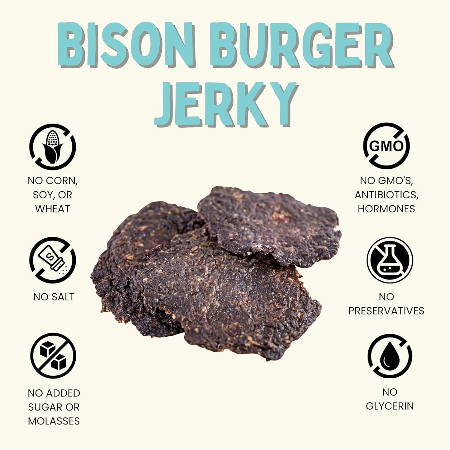 Winnie Lou Bison Burger Jerky Dog Treats – Limited Ingredient, Human Grade, Training Treats for Small, Medium & Large Dogs, Made in USA (1 Pack)
