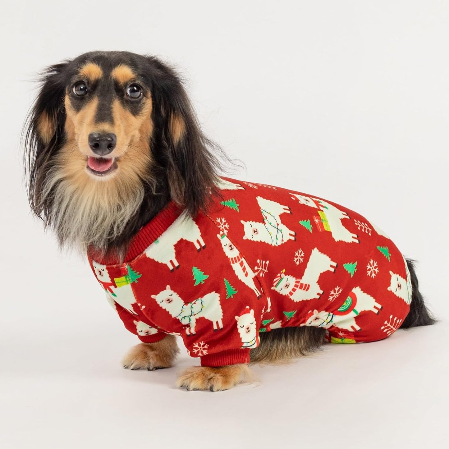 Fitwarm Christmas Alpaca Dog Pajamas, Christmas Clothes for Small Dogs Boy Girl, Holiday Pet Outfit, Red, Green, White, XS