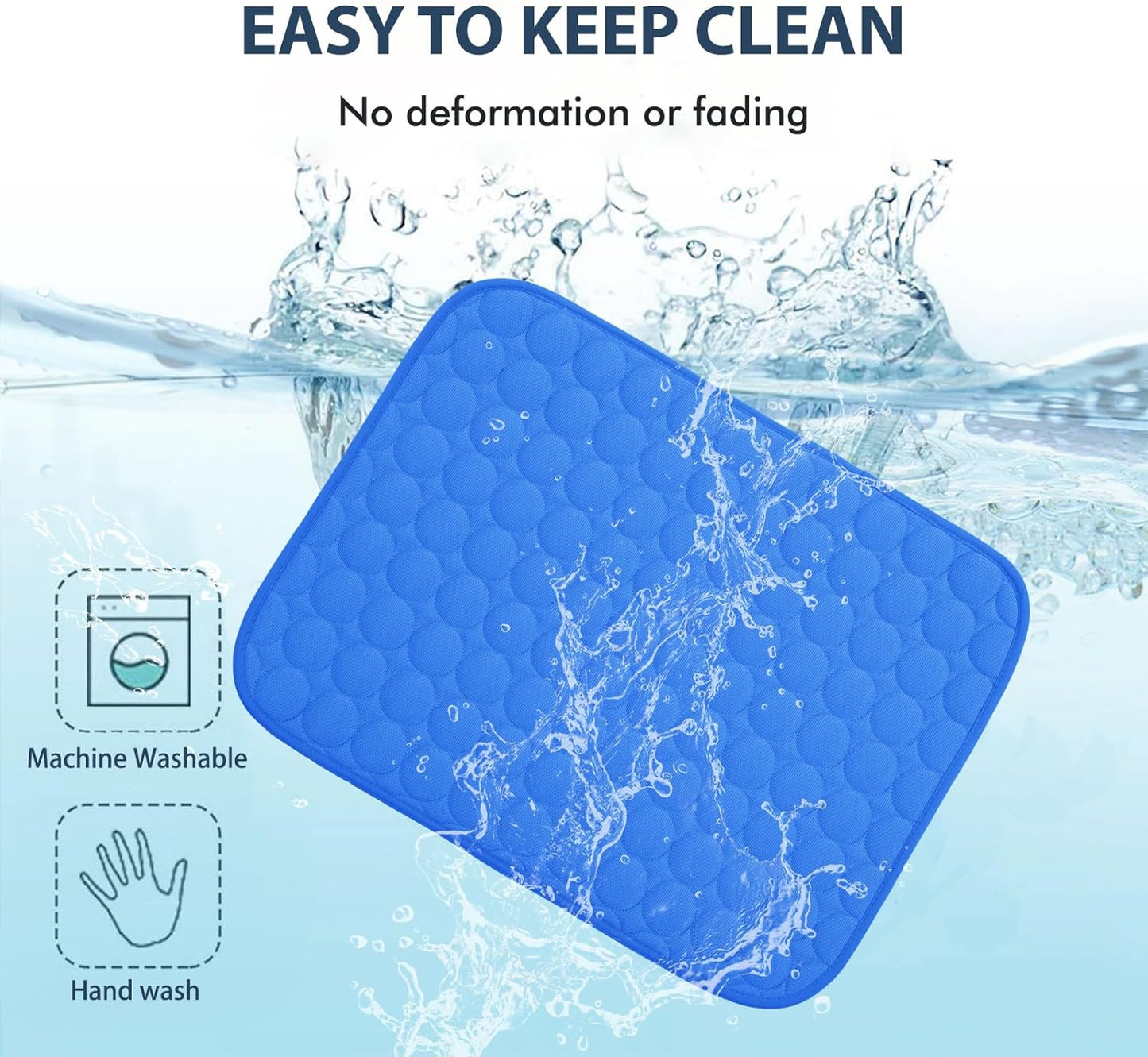 MICROCOSMOS Summer Cooling Mat & Sleeping Pad- Water Absorption Top, Materials Safe, Easy Carry, EZ Clean. Keep Cooling for Pets, Kids and Adults.(Navy Blue, 28" x 22")