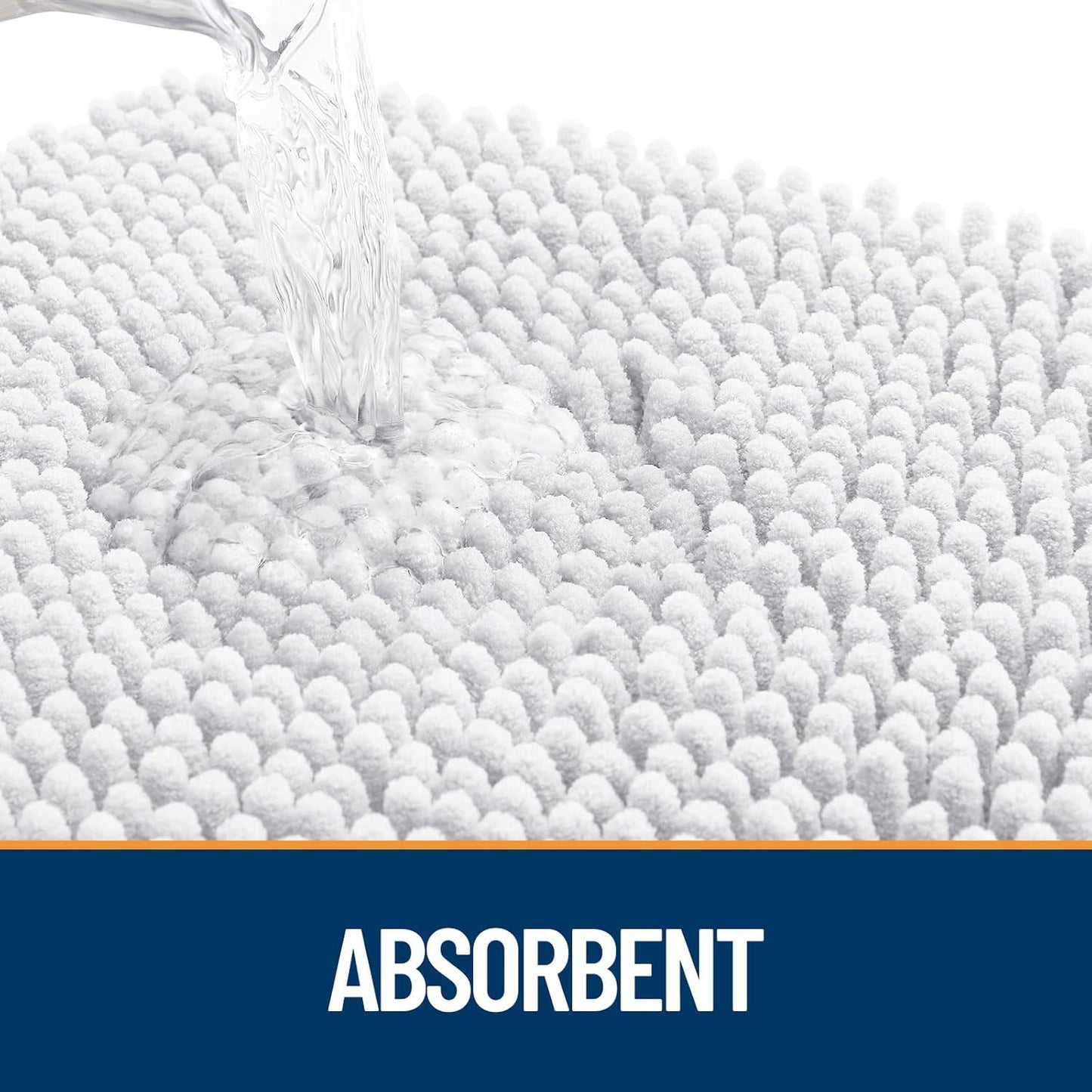 OLANLY Dog Door Mat for Muddy Paws 36x24, Absorbs Moisture and Dirt, Absorbent Non-Slip Washable Doormat, Quick Dry Chenille Mud Mat for Dogs, Entry Indoor Entryway Carpet for Inside Floor, White