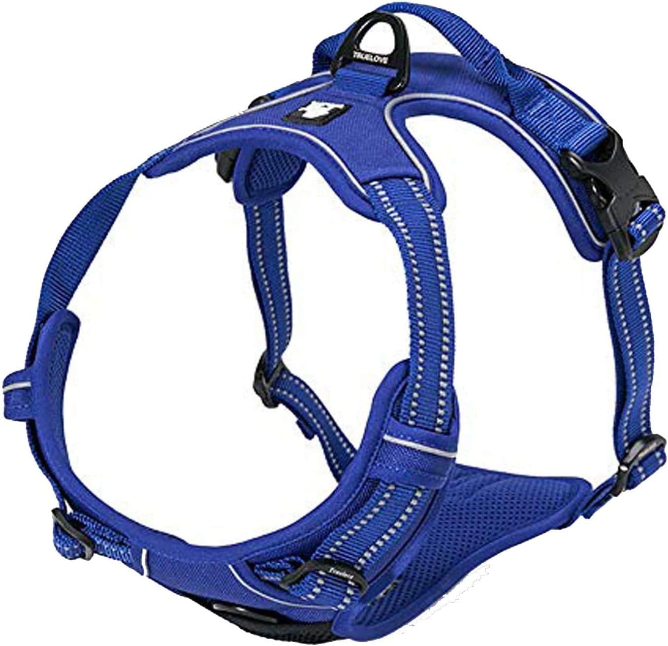 TRUE LOVE Adjustable No-Pull Dog Harness Reflective Pup Vest Harnesses Comfortable Control Brilliant Colors Truelove TLH5651(Royal Blue,S)