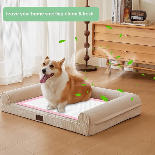 Pet Toilet Training Pads Disposable Puppy Pee Pads for Pets, Ultra Absorbent|Quick Dry|Leak-Proof Pet Potty Pads for Dog, Cat, Rabbits and Guinea Pigs (Pink, 13" x 18"-50 Count)