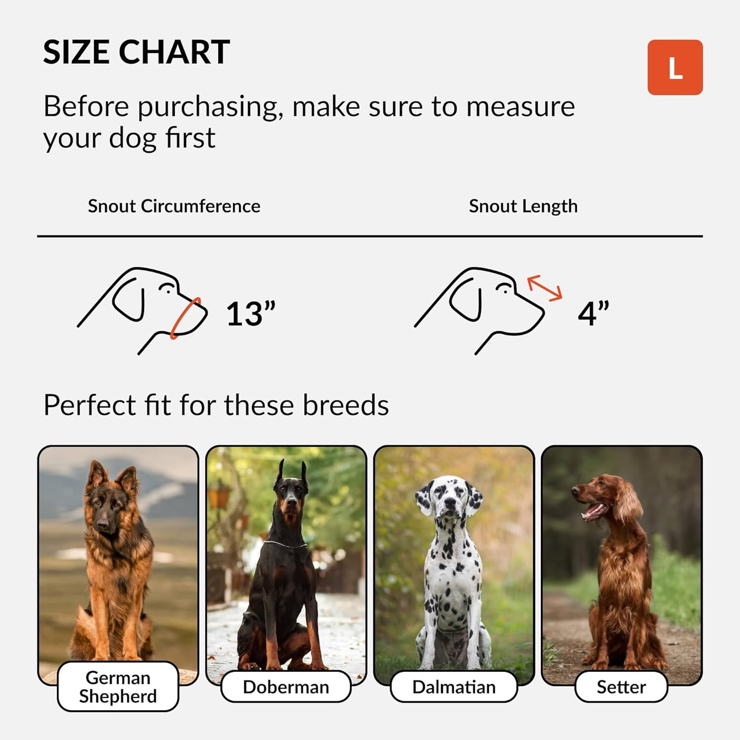 CollarDirect Dog Muzzle German Shepherd Dalmatian Doberman Setter Leather Basket Medium Large Breeds (Black, Large)