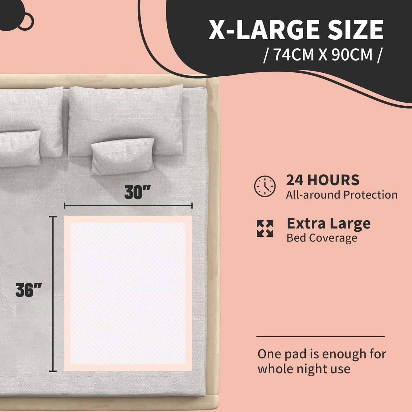 MKISS Bed Pads Disposable [100 Count] Adult Incontinence Underpads 30" x 36" Heavy Duty Absorbent Pee Pad, XL Chucks Leakproof, Extra Large Puppy Training Pad, Waterproof Baby Changing Pad