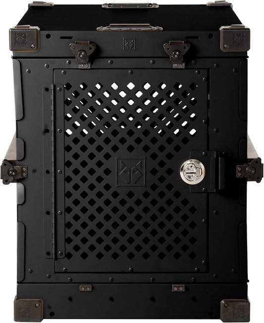 Impact Collapsible Dog Crate - Foldable Hard Crate for Large Dogs - Heavy Duty Travel Kennel with Powder-Coated Aluminum - Quick Setup for Indoor & Outdoor (Black, 40" (40.5" L x 23" W x 29" H))