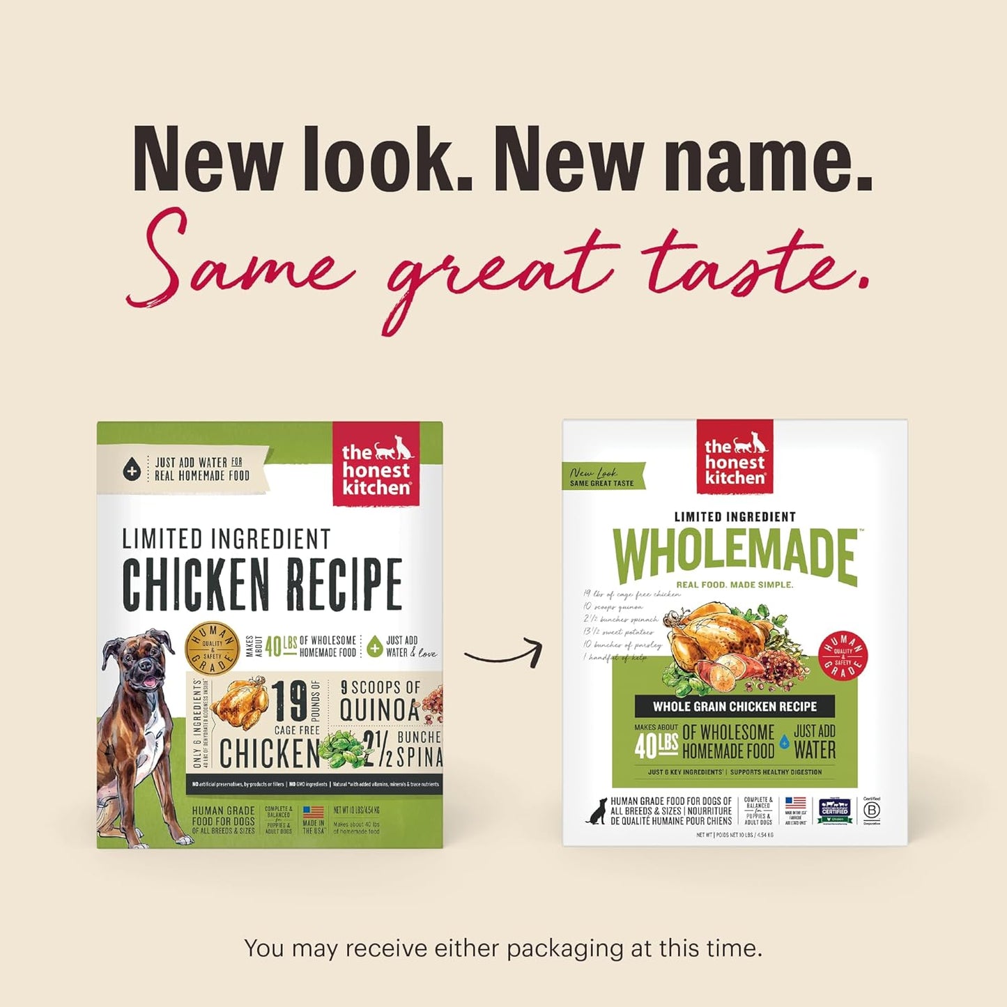 The Honest Kitchen Wholemade™ Limited Ingredient Chicken Dog Food, 10 lb Box