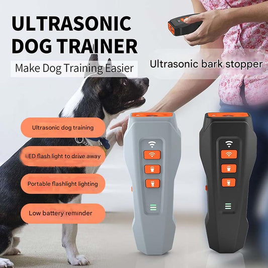 No Bark Ultra, Nobark Ultra Dog Bark Deterrent Device - Long Range Ultrasonic Anti Barking Device for Indoor & Outdoor, Stop Puppy from Crying at Night, Rechargeable Bark Shield for Dogs (Black +Gray)