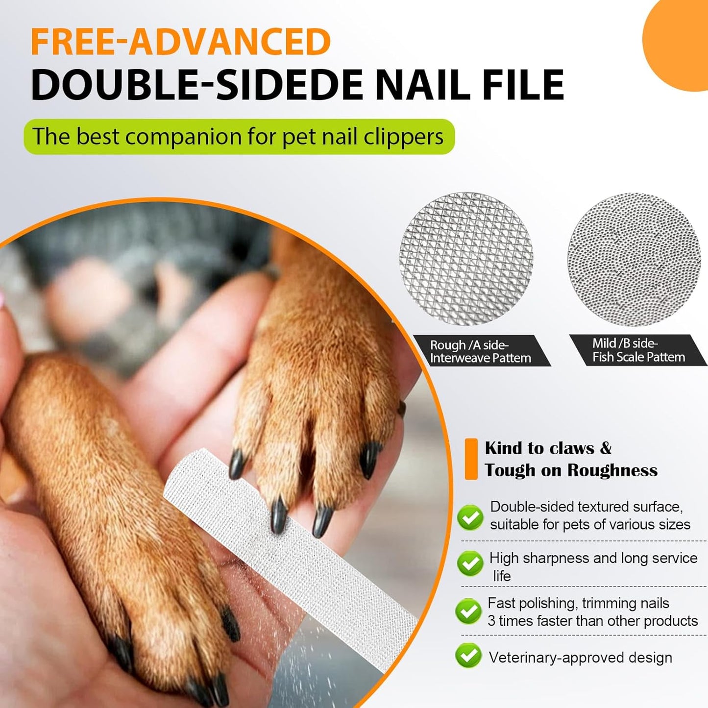 Dog Nail Clippers and Trimmers with Nail File, Ultra-Sharp 4CR13 Stainless Steel Blades Pet Grooming Nail Clippers for Small Medium-Large Breeds