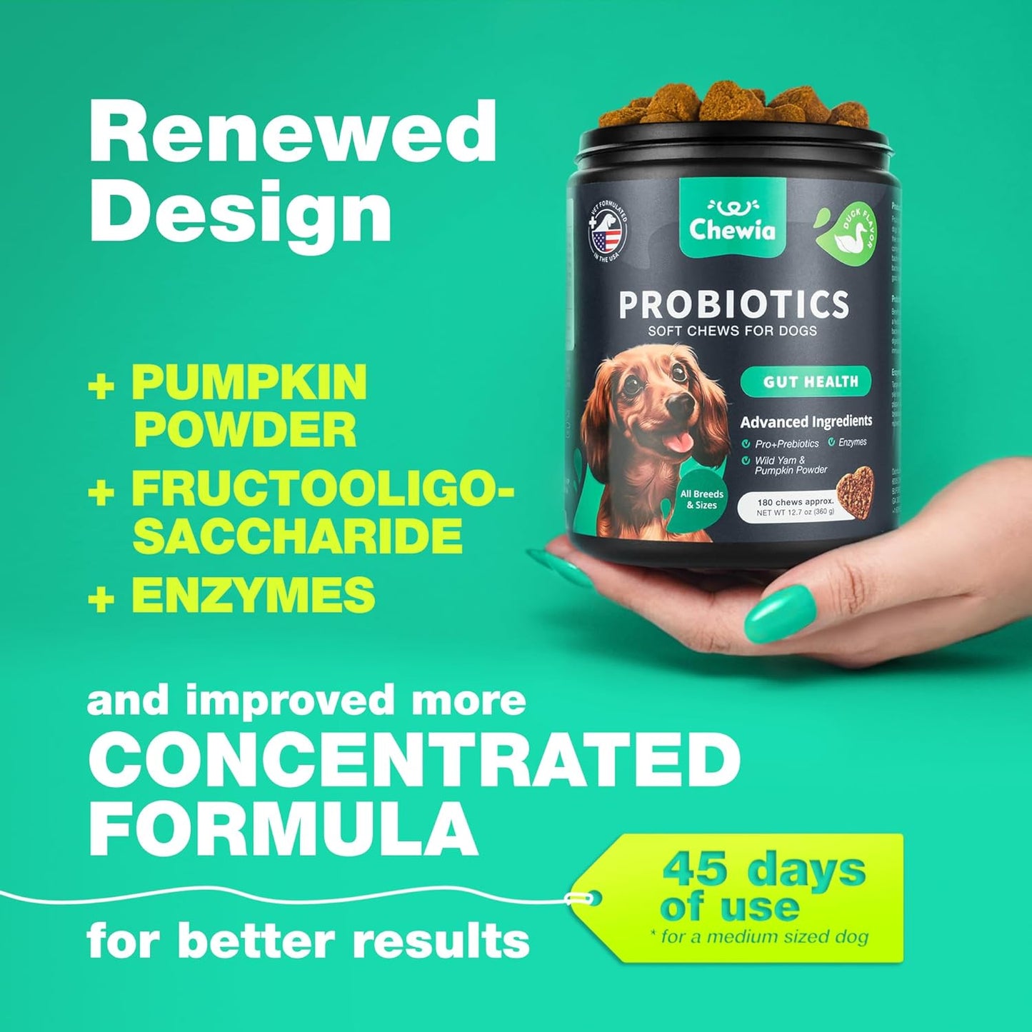 Probiotics for Dogs Gut Health, Digestion, Immunity, Yeast Balance, Itchy Skin, Allergies Support - Dog Probiotic Chews with Digestive Enzymes for Gut Flora- Soft Treats with Pumpkin and Yeast Powder