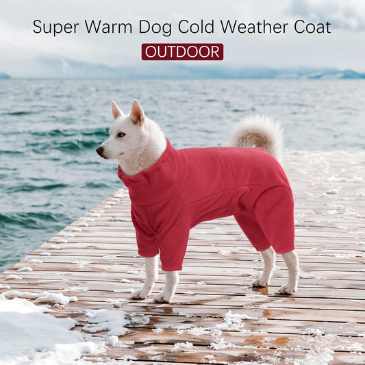 ROZKITCH Small Dog Winter Coat, Pet Windproof Warm Cold Weather Jacket Vest Cozy Jumpsuit Apparel Outfit Clothes for Small Medium Large Dog Walking Hiking Sleep Red XS