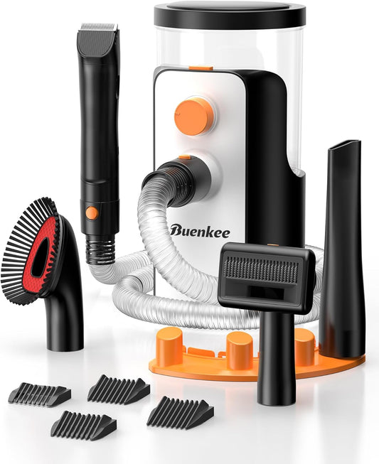 Dog Grooming Vacuum, 4.5L Extra-Large Dust Cup Dog Grooming Kit, 14000Pa High-Suction Pet Groomer with Clippers, Low-Noise All-in-One Shedding Control Set for Home Use