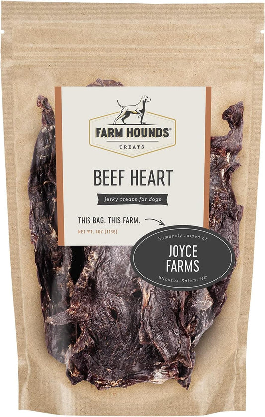 Farm Hounds - Beef Heart - Premium Natural Beef Heart Jerky For Dogs - Made From 100% Humanely Raised Cattle - Organ Treats - Great For Training & Treats - No Added Fillers - Made in USA - 4oz -1 Pack