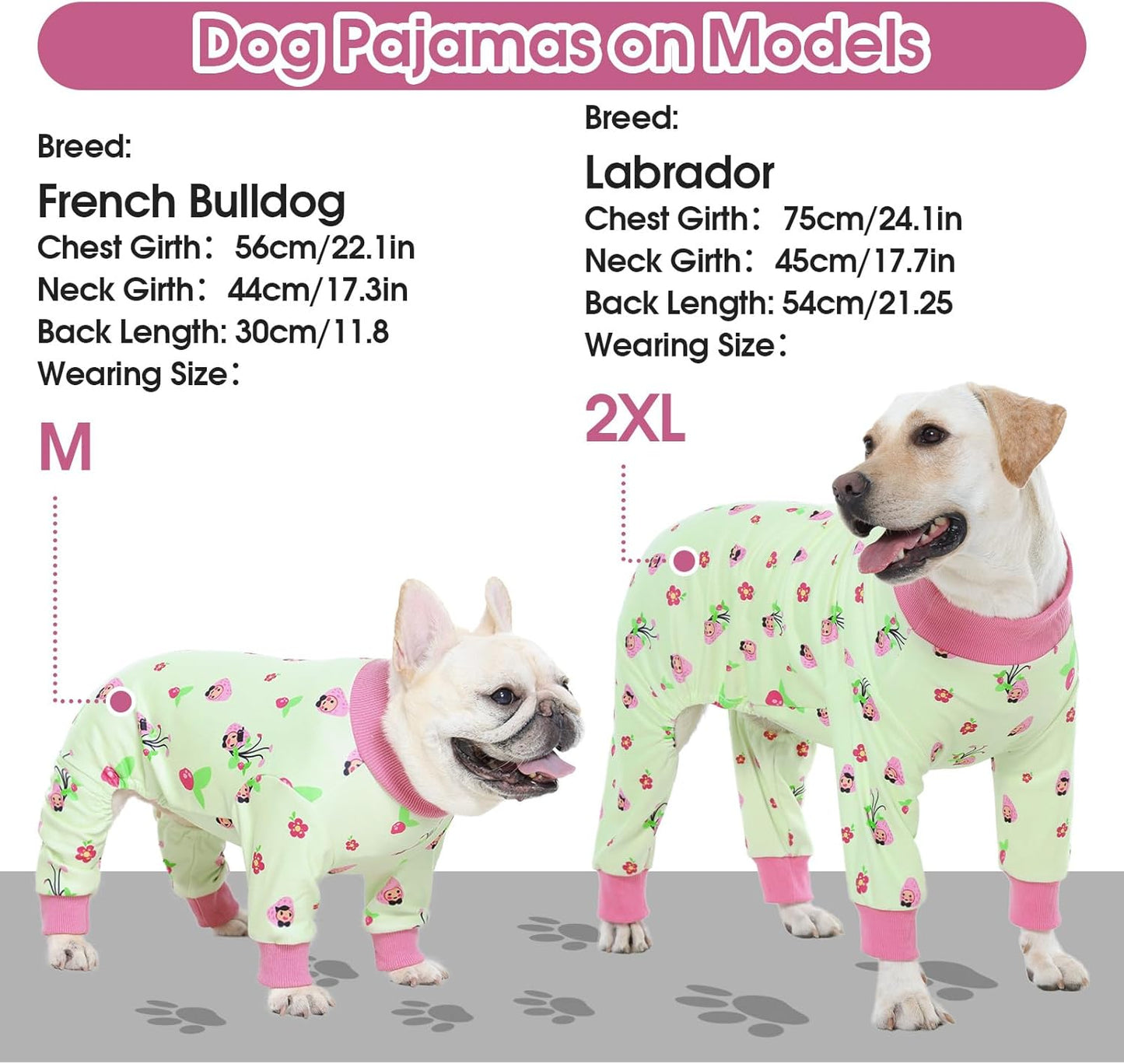 4-Legged Dog Pajamas for Medium & Large Dogs - Soft Cotton Dog Pjs Onesie with 4-Way Stretch, Cozy Breathable Pet Sleepwear for Cold Weather & Indoor Lounging - Green 4XL