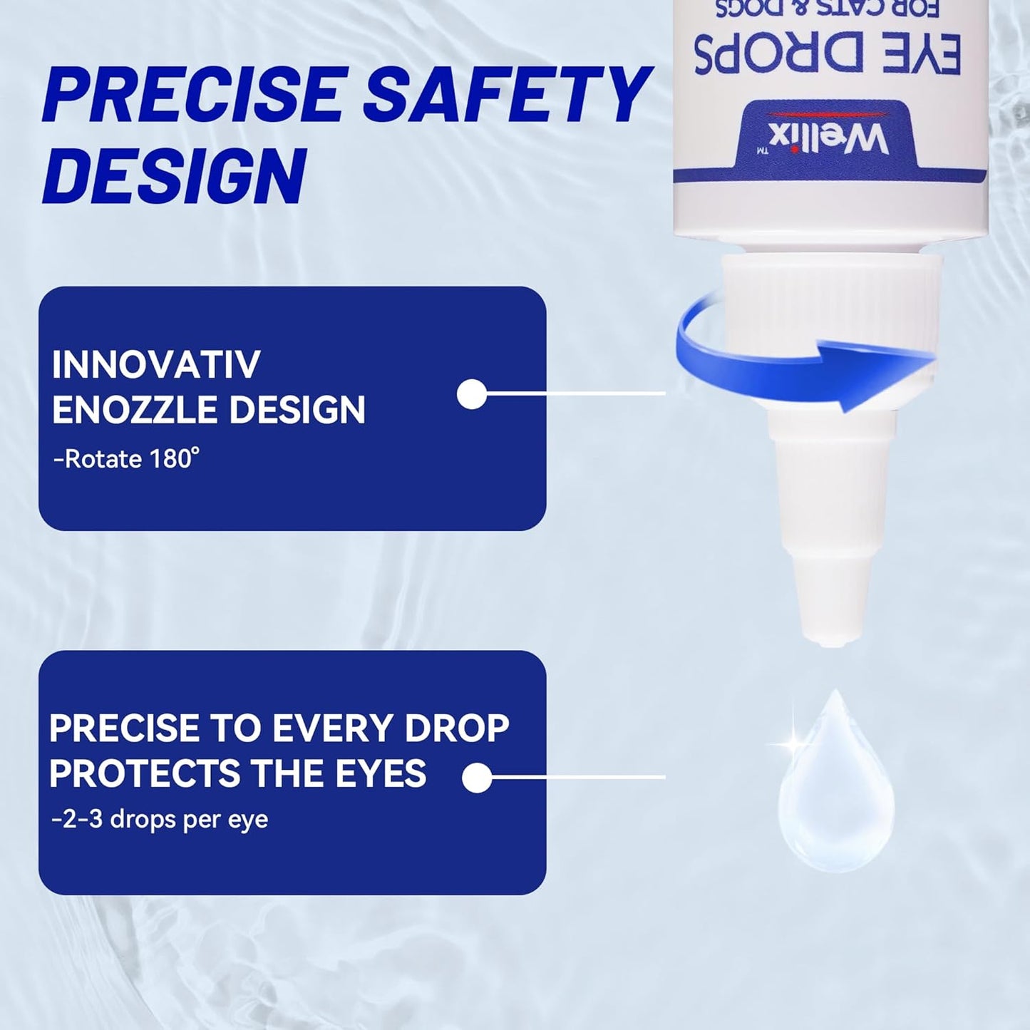 Wellix PET Dog Eye Drops, Eye Drops for Dogs&Cats, Dog Eye Infection Treatment to Soothe Eye Allergy, Soothe Dry Eyes Pink Eyes, Dog Tear Stain Cleaner-60ml