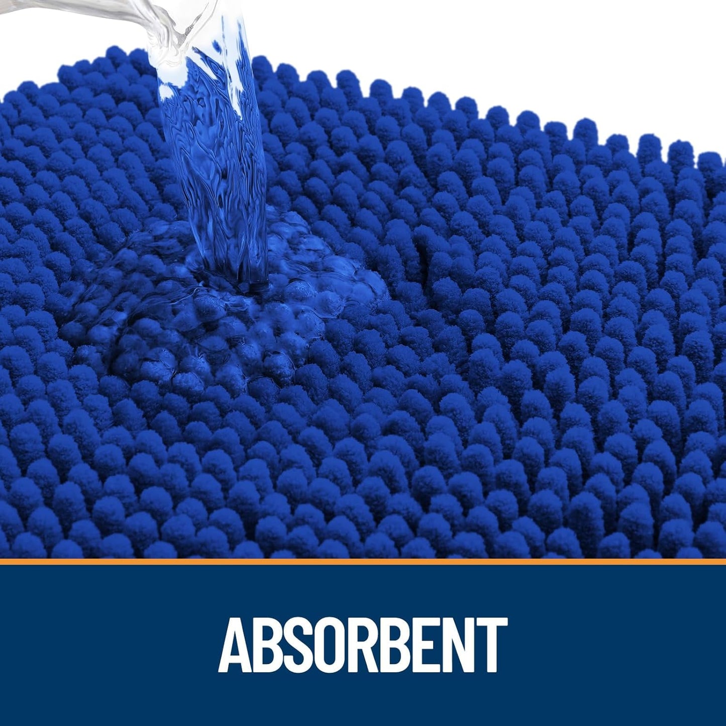 OLANLY Dog Door Mat for Muddy Paws 40x32, Absorbs Moisture and Dirt, Absorbent Non-Slip Washable Doormat, Quick Dry Chenille Mud Mat for Dogs, Entry Indoor Entryway Carpet for Inside Floor, Royal Blue