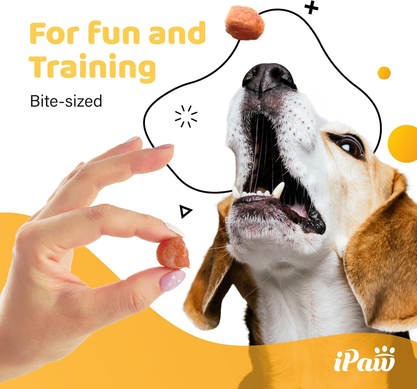 iPaw Turkey Tots Dog Treats for Puppy Training, All Natural Human Grade Dog Treat, US Sourced Raw Material, Hypoallergenic, Easy to Digest (Turkey Tots)