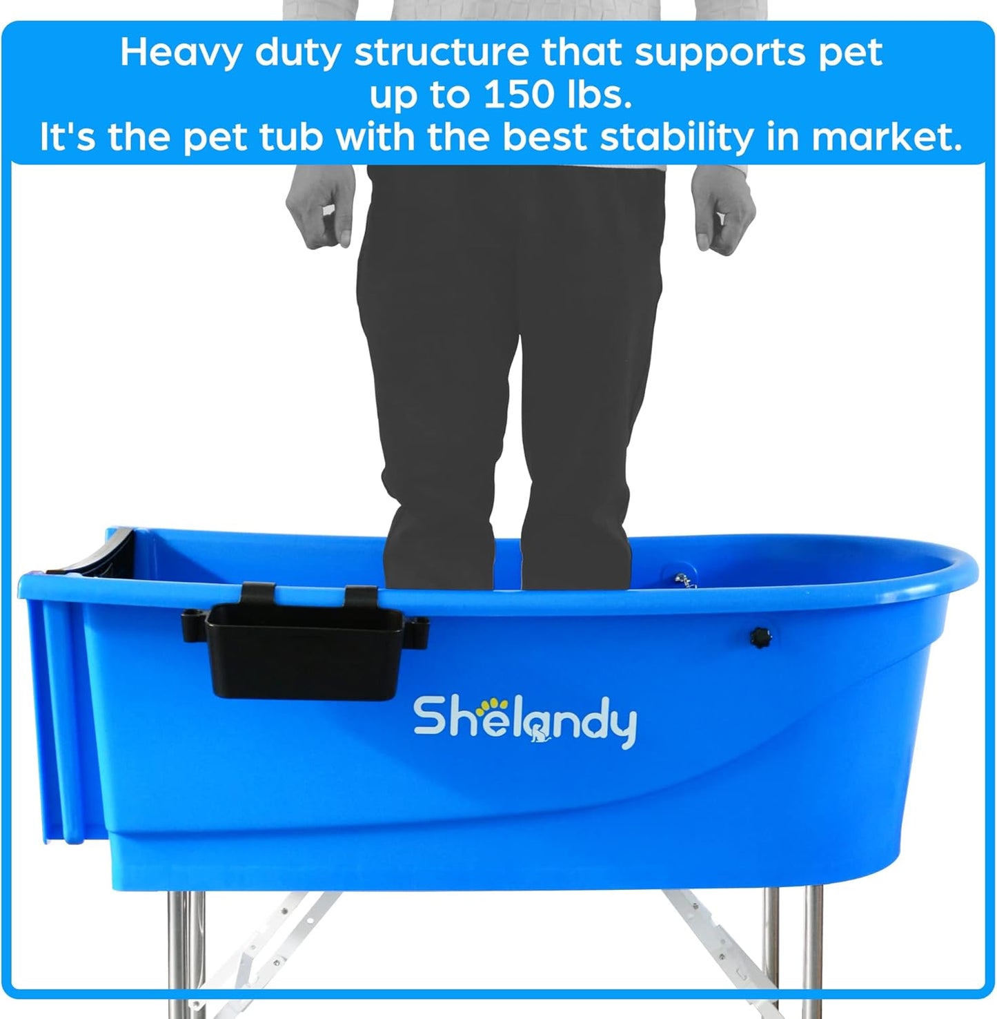 SHELANDY 45" Pet Grooming Bathtub Dog Wash Station | Heavy Duty Bathing Tub (Bathtub Only)