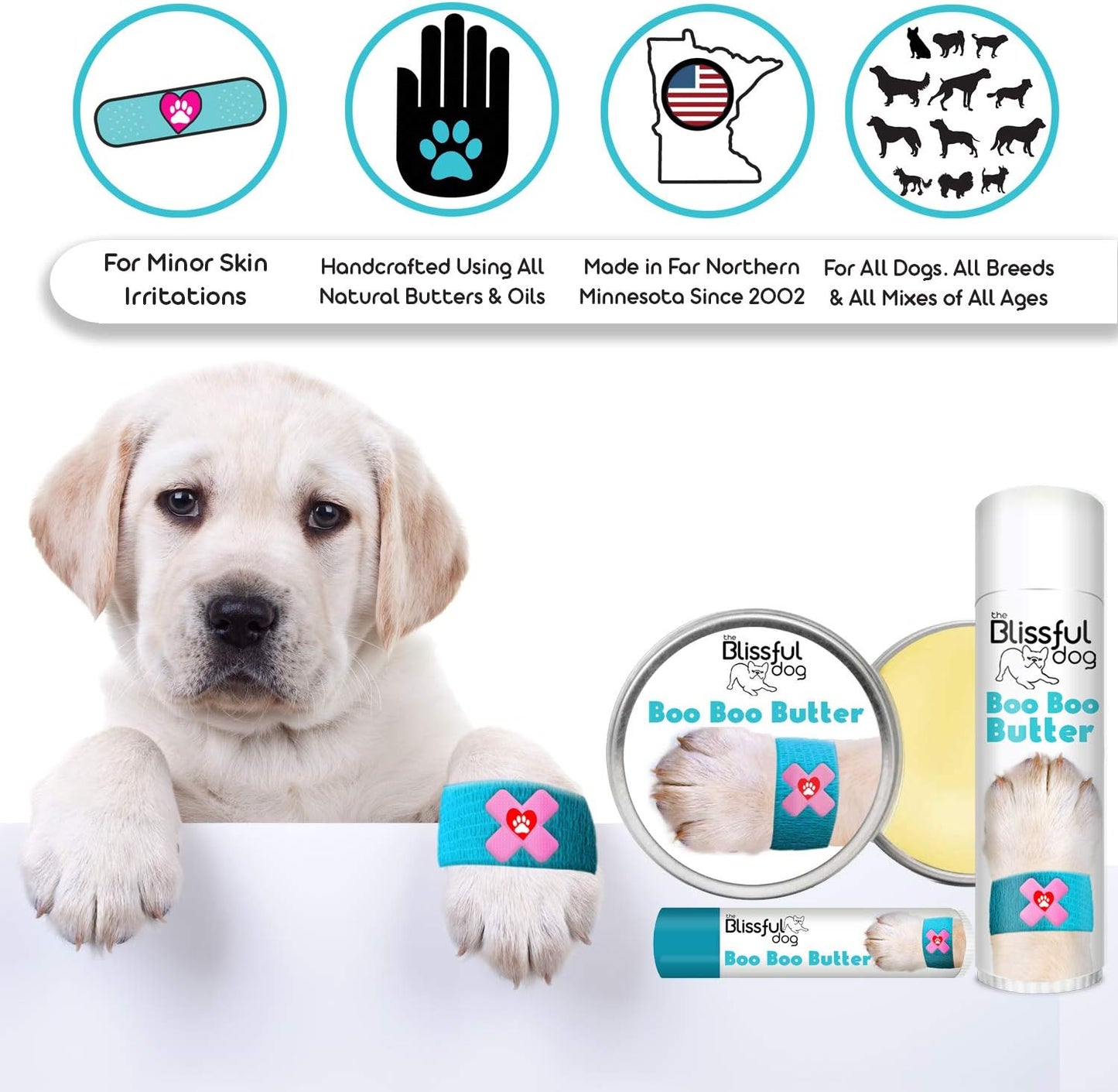 The Blissful Dog Weimaraner Boo Boo Butter, 16 oz.