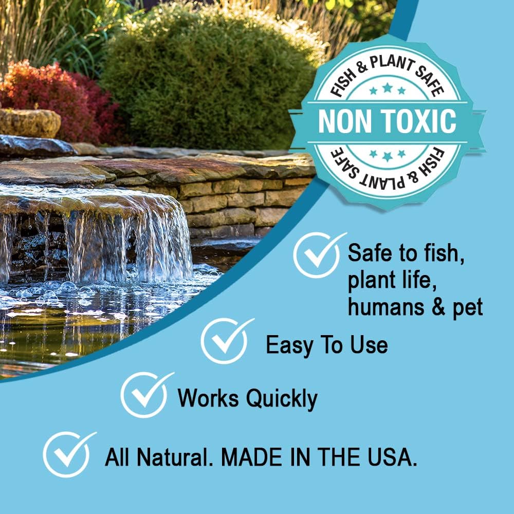 MICROBE-LIFT OPCMD Oxy Pond Cleaner Treatment for Ponds, Fountains, and Water Gardens, Deep Cleans Light to Heavy Debris on Rocks, Waterfalls, and Planters, 8 Pounds