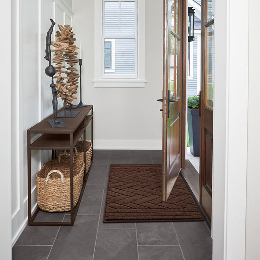 Tindbea Dog Mat for Muddy Paws,Absorbs Moisture Dirt Non-Slip Washable Mud Mat for Dogs,Soft Rubber Backing Front Inside Pet Rug for Entryway, Mud Dog Paws, Patio(20"x48",Coffee)