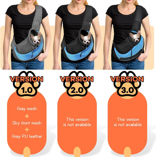 YUDODO Pet Dog Sling Carrier Breathable Mesh Travel Safe Sling Bag Carrier for Dogs Cats