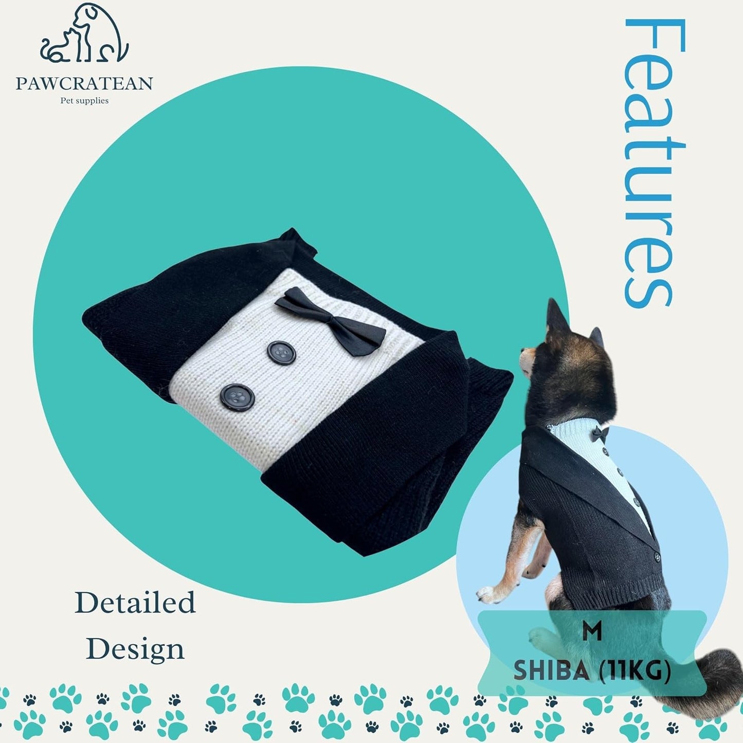 Cute Sweater for Dogs and Cats Soft Flannel Pet Outfit Warm and Cozy Animal Hoodie Small to Large Pet Clothes for Halloween Parties and Everyday Wear (X-Small, Black Bowtie)