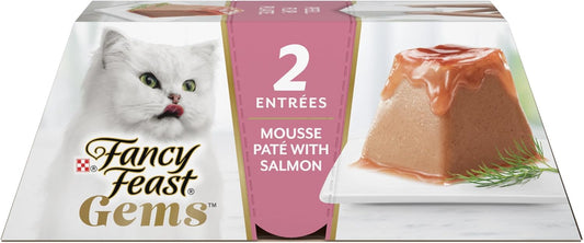 Fancy Feast Gems Pate Cat Food Mousse With Salmon and a Halo of Savory Gravy Cat Food - (Pack of 8) 4 oz. Boxes