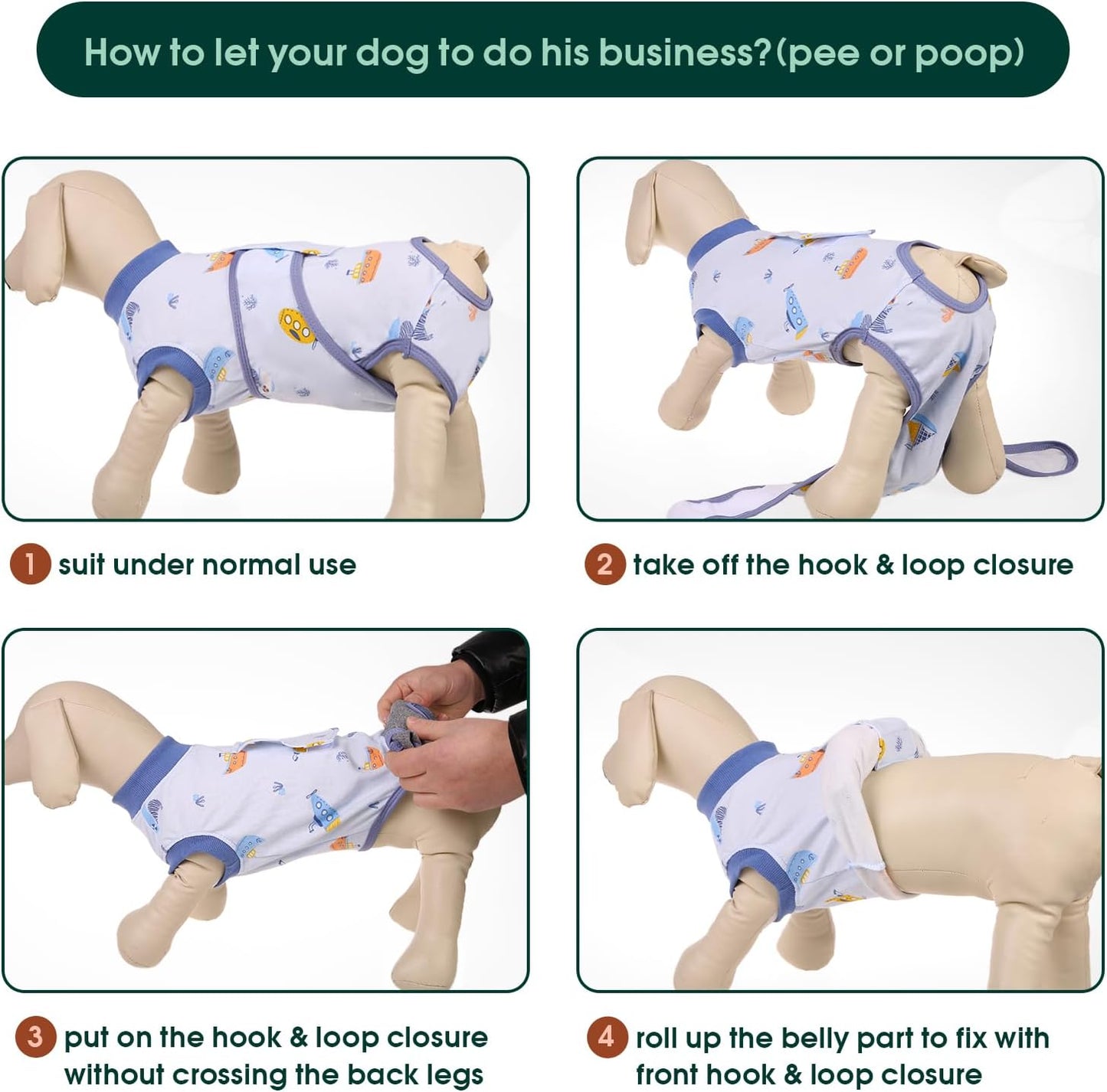 Kuoser Recovery Suit for Dogs Cats After Surgery, Professional Pet Recovery Shirt Dog Abdominal Wounds Bandages, Substitute E-Collar & Cone,Prevent Licking Dog Onesies Pet Surgery Recovery Suit